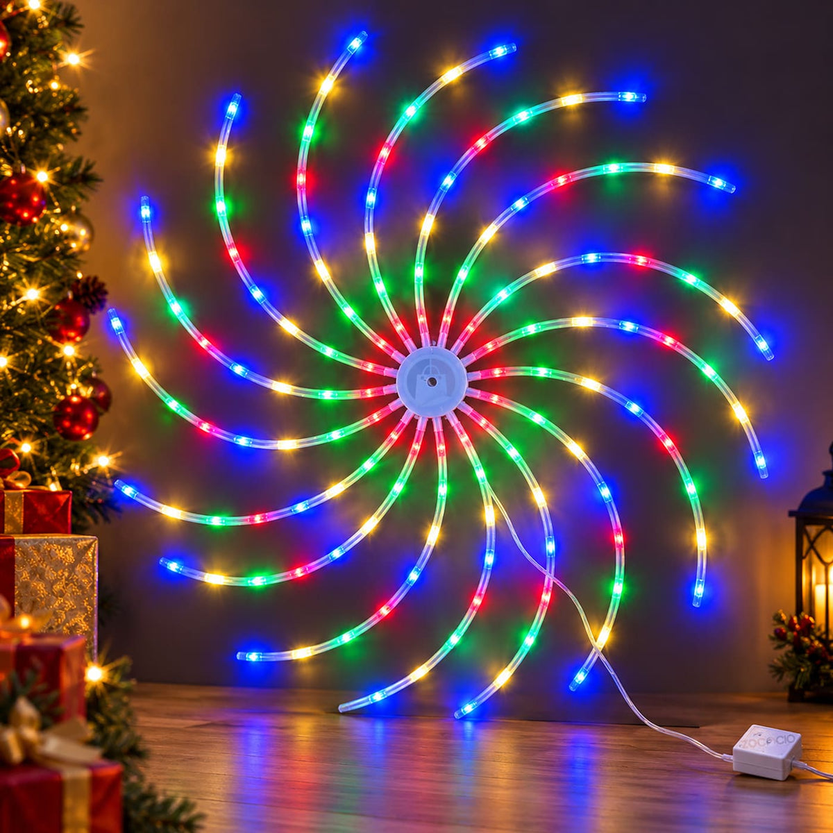 Estrella Espiral Navidena Luz Led 3d
