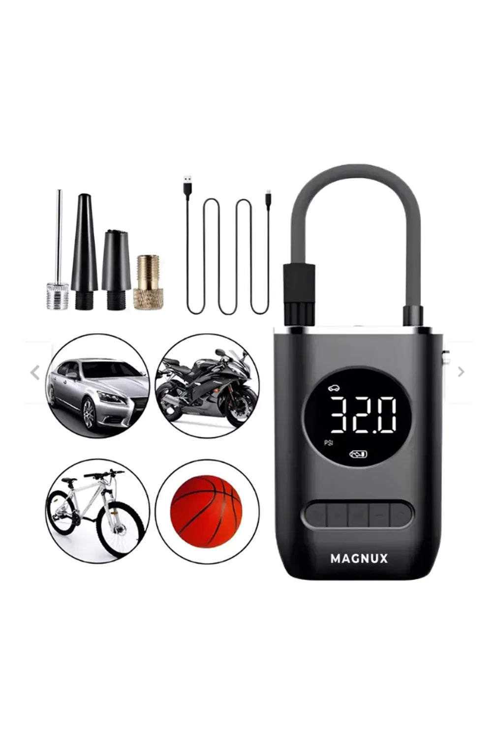 Inflador Portatil Con TODOS Los Accesorios