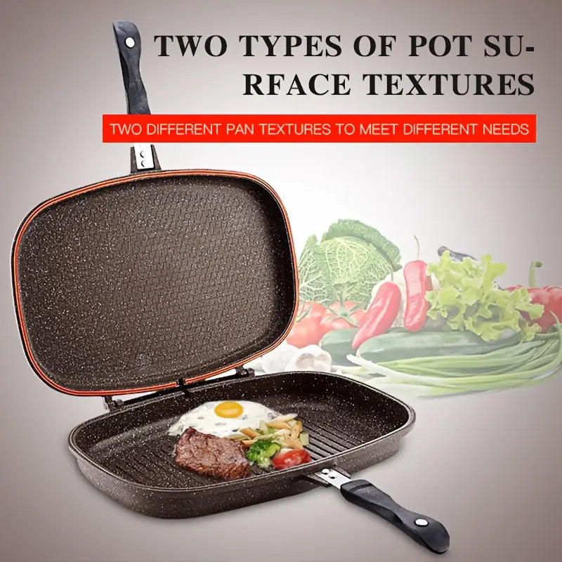 Sartén Doble de Acero Inoxidable Antiadherente 36Cms