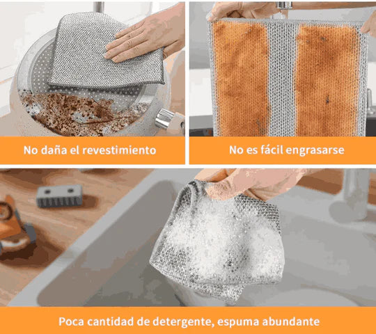 Set de 10 Paños Mágicos de Alambre para Cocina CleanMagic®