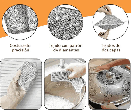 Set de 10 Paños Mágicos de Alambre para Cocina CleanMagic®