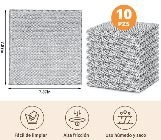Set de 10 Paños Mágicos de Alambre para Cocina CleanMagic®