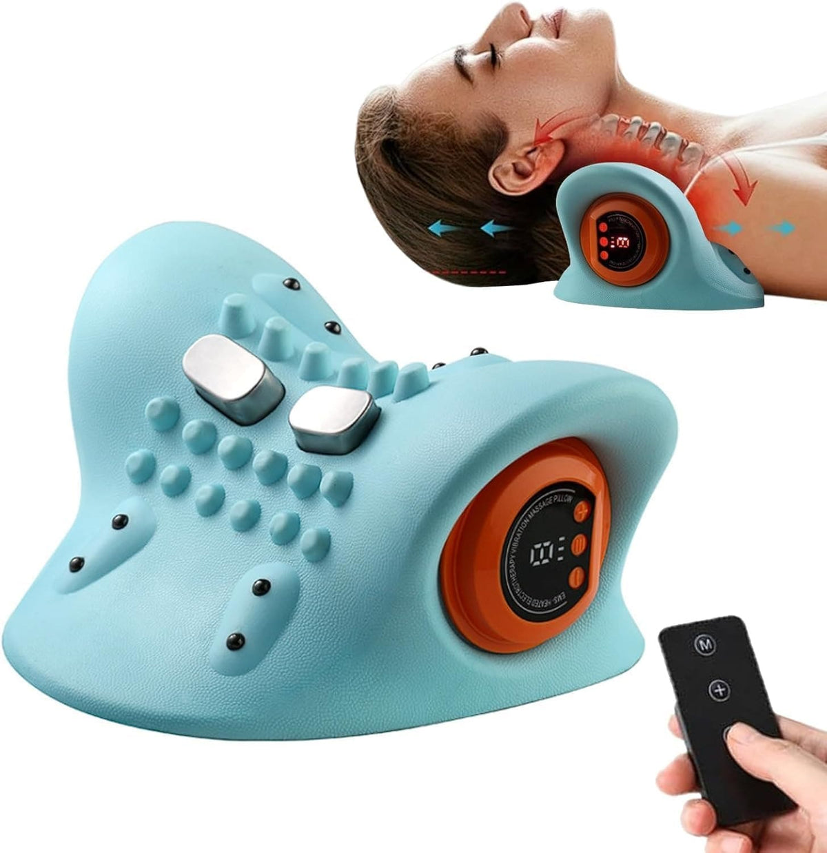 Almohada Masajeadora Cervical Electrica Con Accesorios