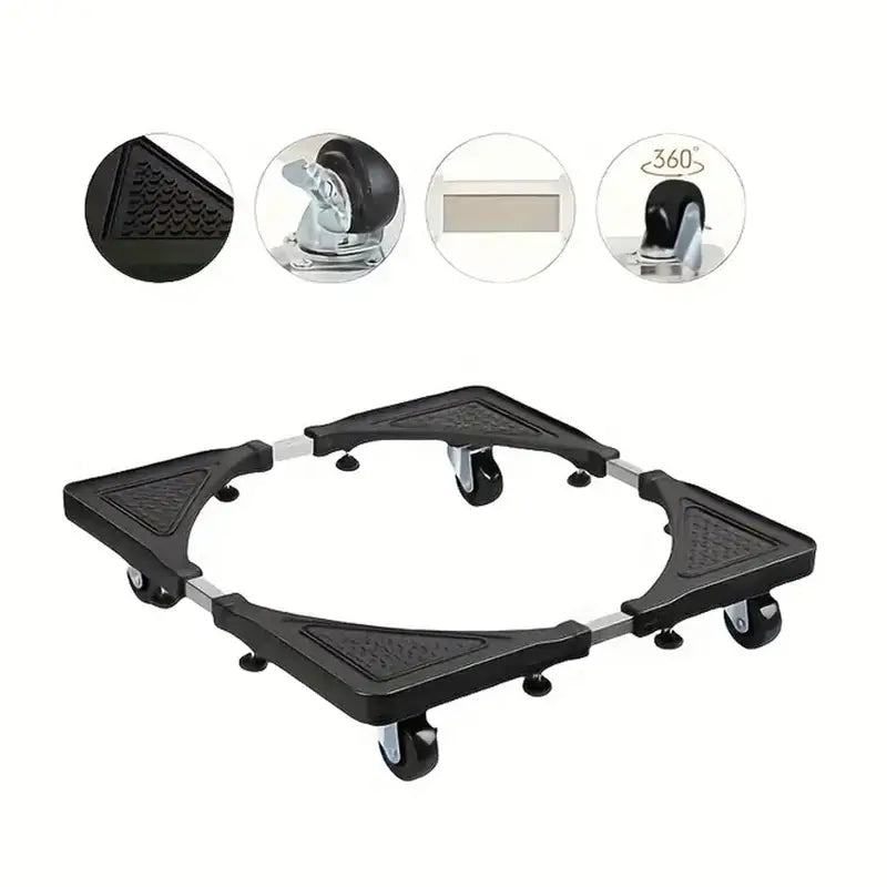 Base en Acero Inoxidable con Ruedas Giratorias