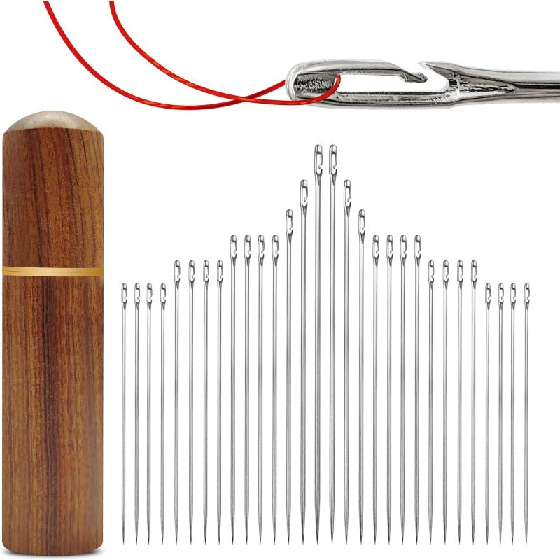 Set x12 Agujas Autoenhebrables en Acero Inoxidable + Estuche Premium