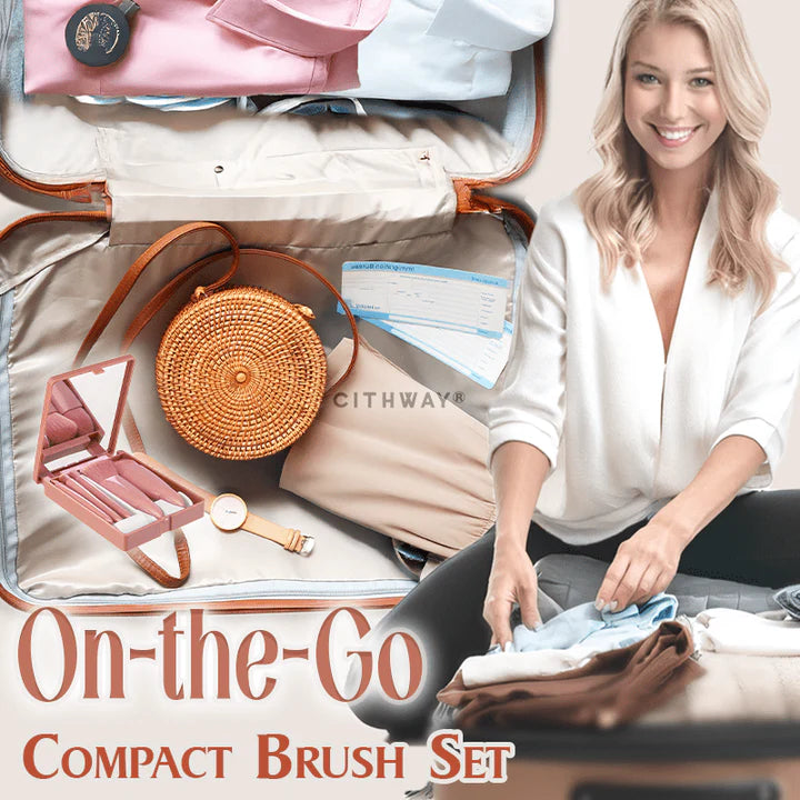 Juego de brochas de maquillaje todo en uno de tamaño viaje