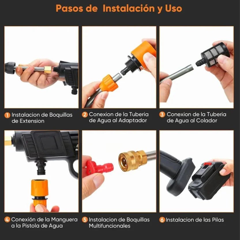 Hidrolavadora Inalámbrica Portátil Recargable 48v 2 Baterías